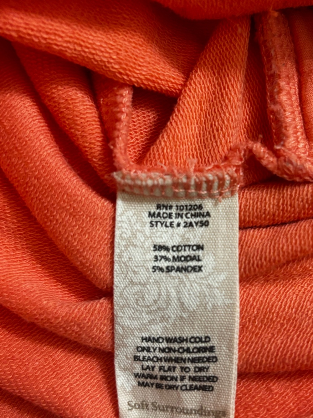 Soft Surroundings Top Coral Peach Pullover Grommet Buttons Long Sleeve Shirt - Picture 7 of 9